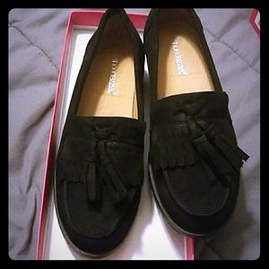 Black slide on shoes